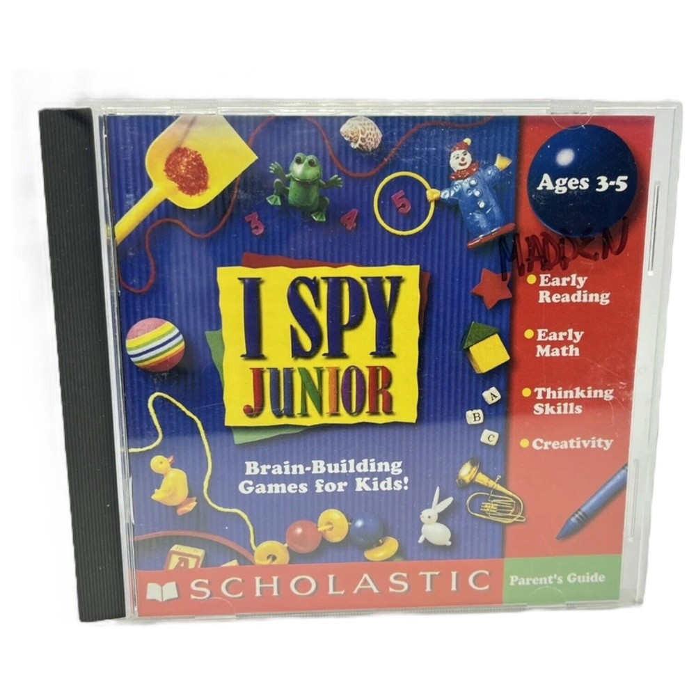 I Spy Junior (Windows/Mac, 1999) Scholastic Ages 3-5 Early Reading Math Untested
